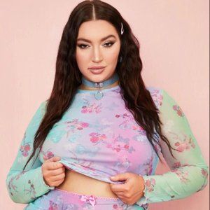 Delish Pixie Spritzer Butterfly Mesh Top